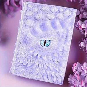 Lavender Dragon Eye Journal – 3D Resin Fantasy Notebook with Blue Eye